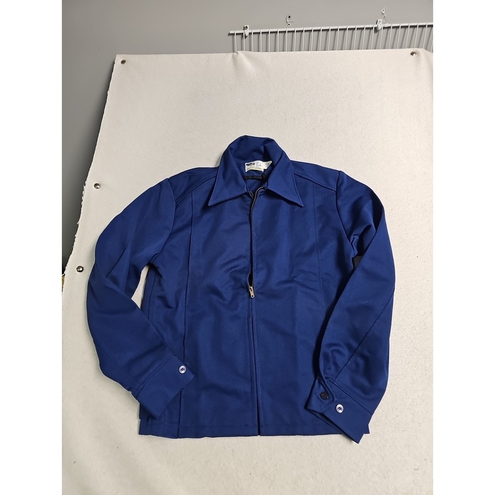 Vtg Riverside Jacket Men Med  Vlue Mechanics‎ Polyester Union USA Made